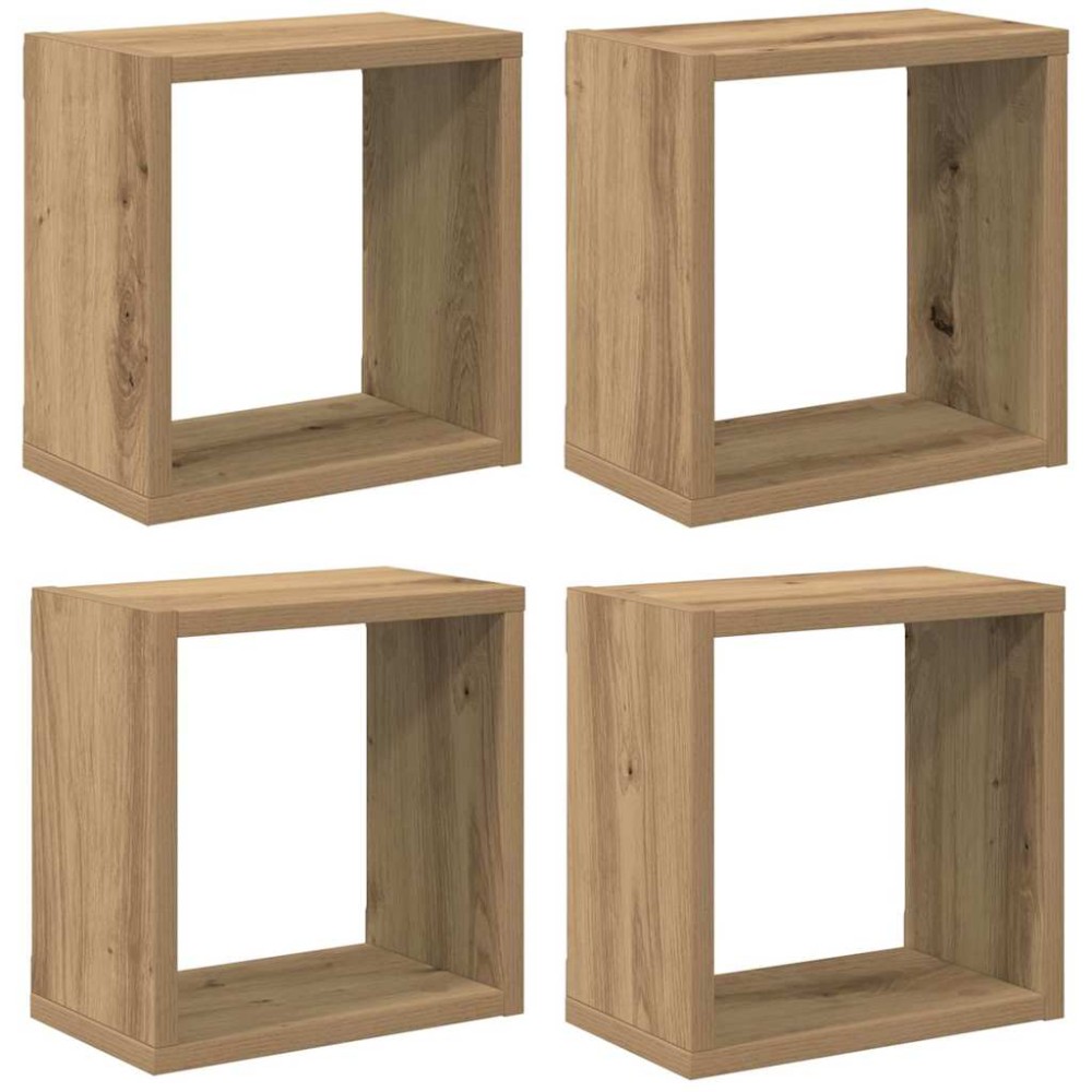 vidaXL Ράφια τοίχου Απλή βελανιδιά MDF με καπλαμά 26 x 15 x 26 εκ.