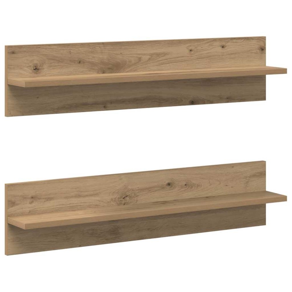 vidaXL Ράφια Τοίχου με ράφι 2 pcs artisan δρυς 80 x 11.5 x 18 εκ