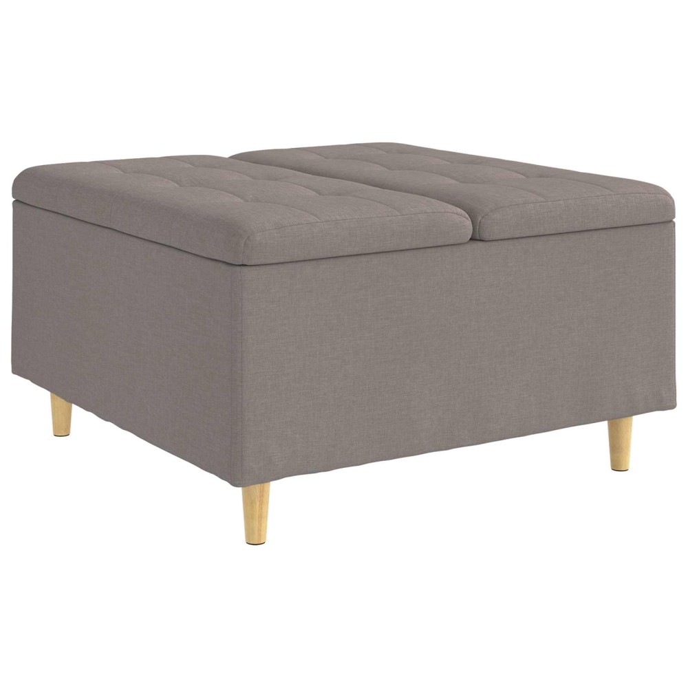 vidaXL Οθωμανικό αποθήκευσης με μαξιλάρι Taupe 80 x 80 x 45 cm ύφασμα