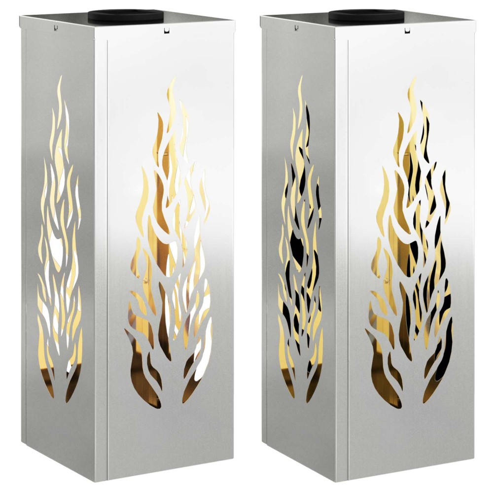 vidaXL Ηλιακό LED Φως Δρόμου 2 pcs Ασημί Γαλβανισμένο Χάλυβα