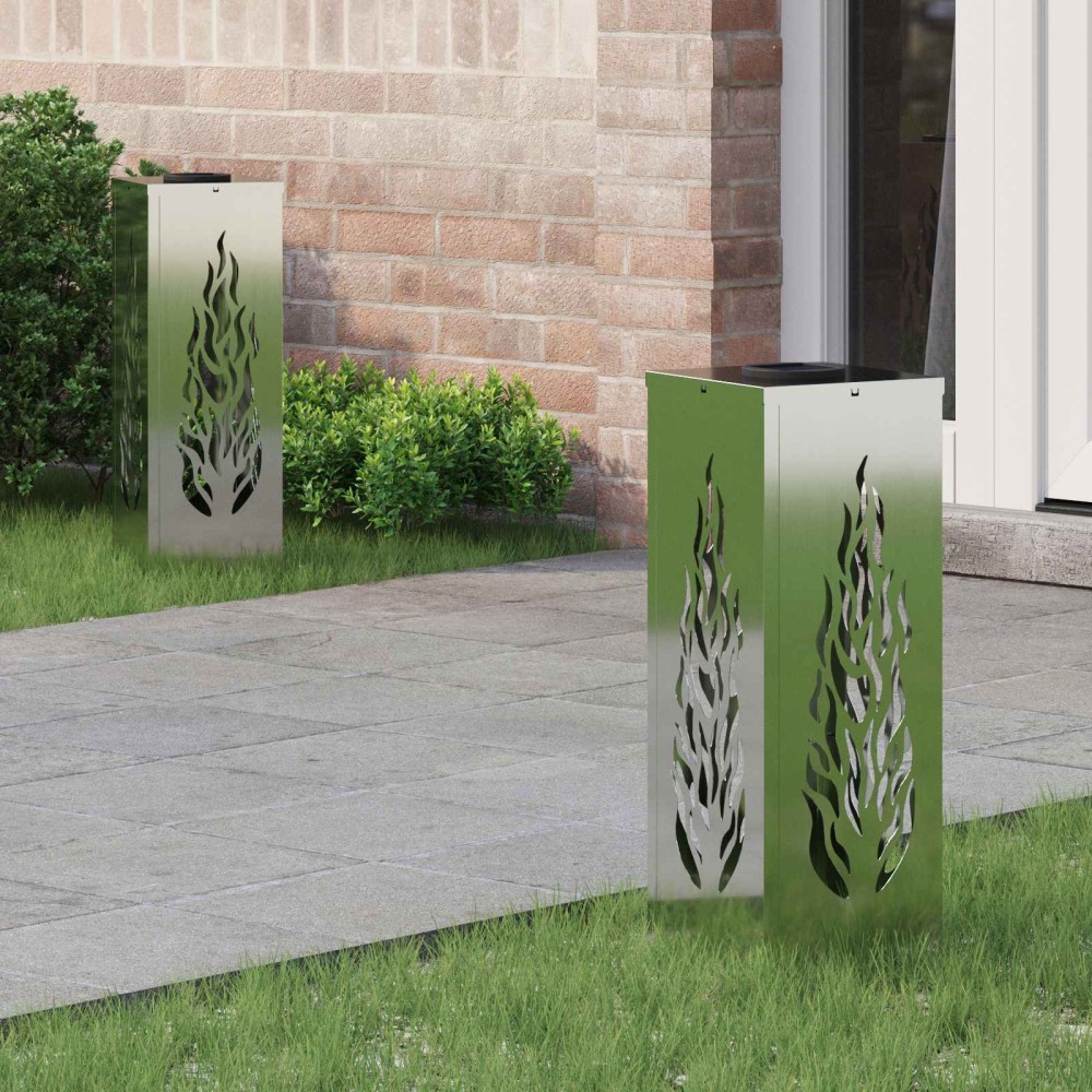 vidaXL Ηλιακό LED Φως Δρόμου 2 pcs Ασημί Γαλβανισμένο Χάλυβα