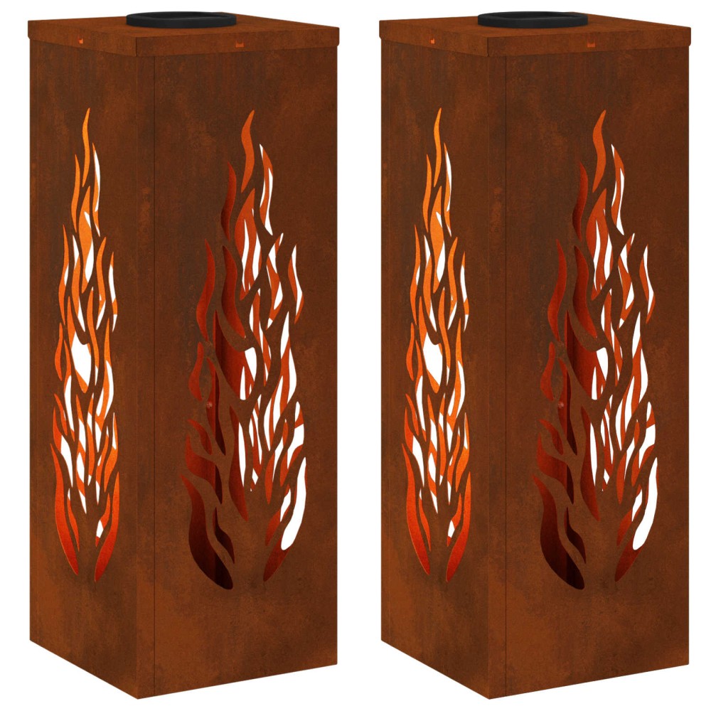 vidaXL Ηλιακό LED Φως Δρόμου 2 pcs Μπρονζέ Ατσάλι Σκληρυθέν στον Αέρα