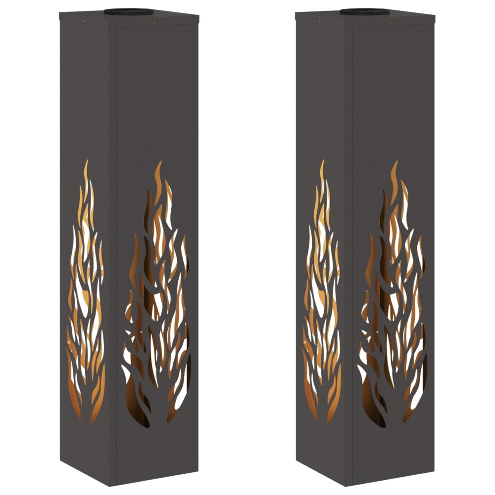 vidaXL Ηλιακό LED Φως Δρόμου 2 pcs Μαύρο Κρύο Ρολαρισμένο Χάλυβα