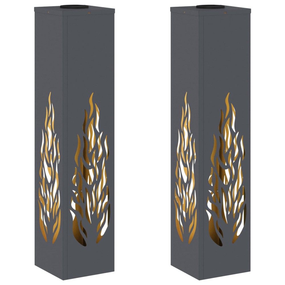 vidaXL Ηλιακό LED Φως Δρόμου 2 pcs Ανθρακί Κρύο Ρολαρισμένο Χάλυβα