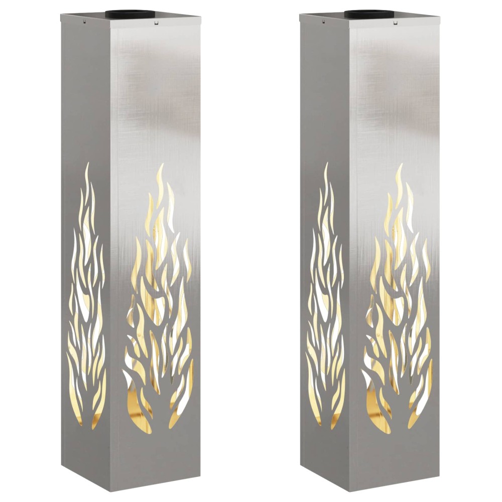 vidaXL Ηλιακό LED Φως Δρόμου 2 pcs Ασημί Ανοξείδωτο ατσάλι