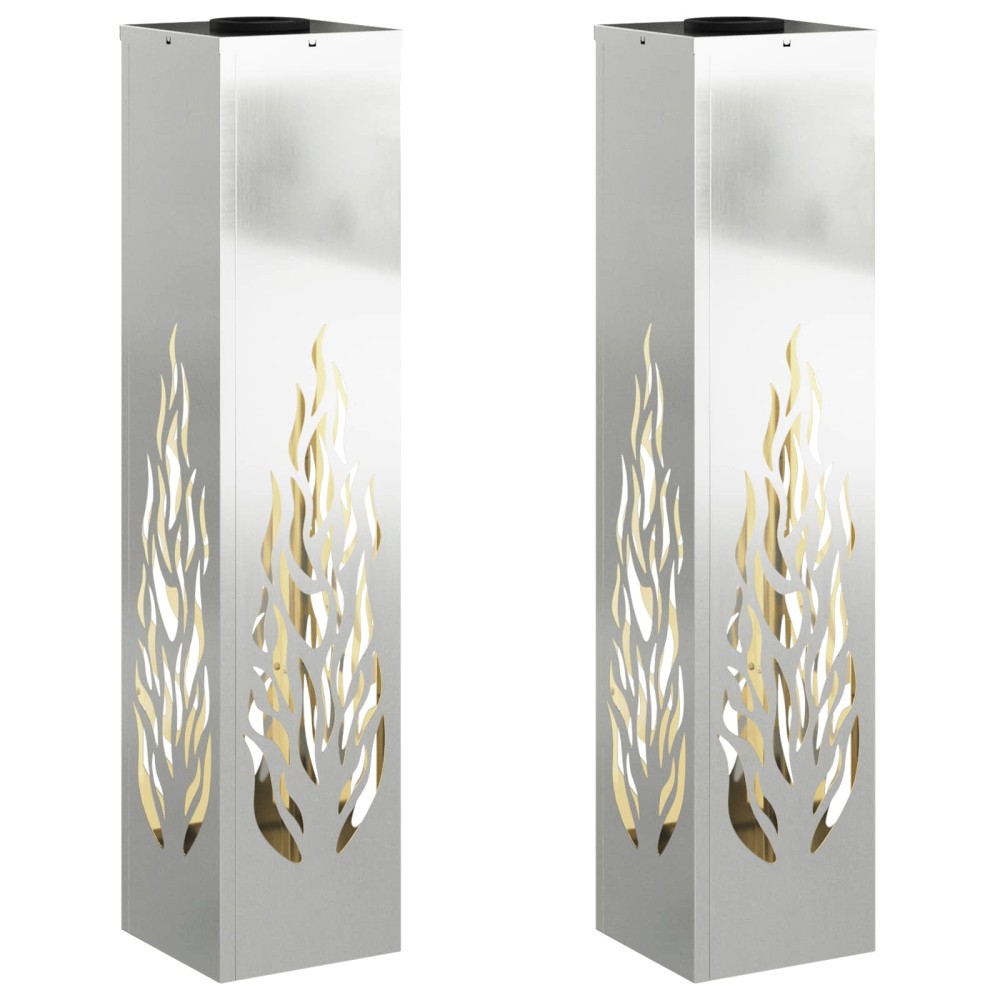 vidaXL Ηλιακό LED Φως Δρόμου 2 pcs Ασημί Γαλβανισμένο Χάλυβα