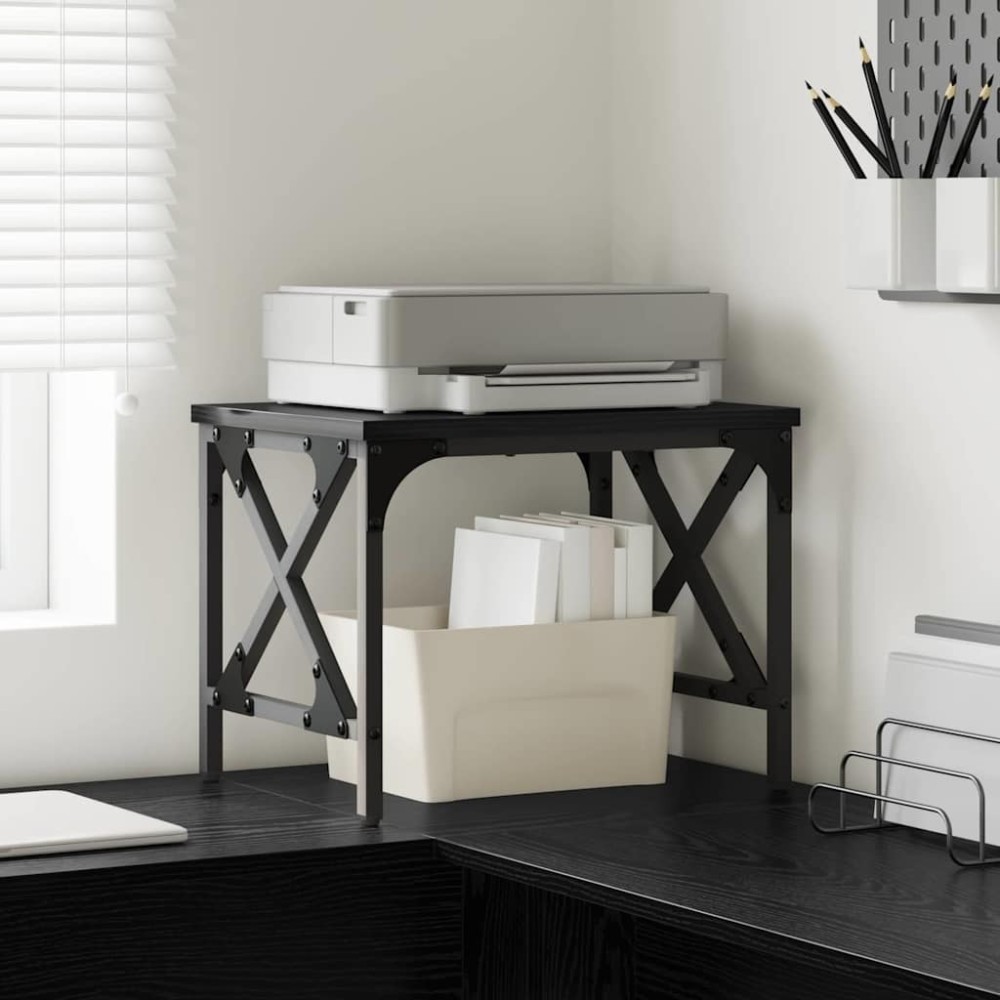 vidaXL Σταντ Εκτυπωτή Μαύρη Οξυά 40 x 30 x 31 εκ Επεξεργασμένο ξύλο