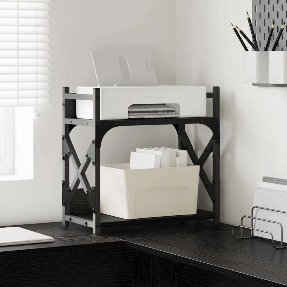 vidaXL Σταντ Εκτυπωτή Μαύρη Οξυά 40 x 20 x 40 εκ Επεξεργασμένο ξύλο