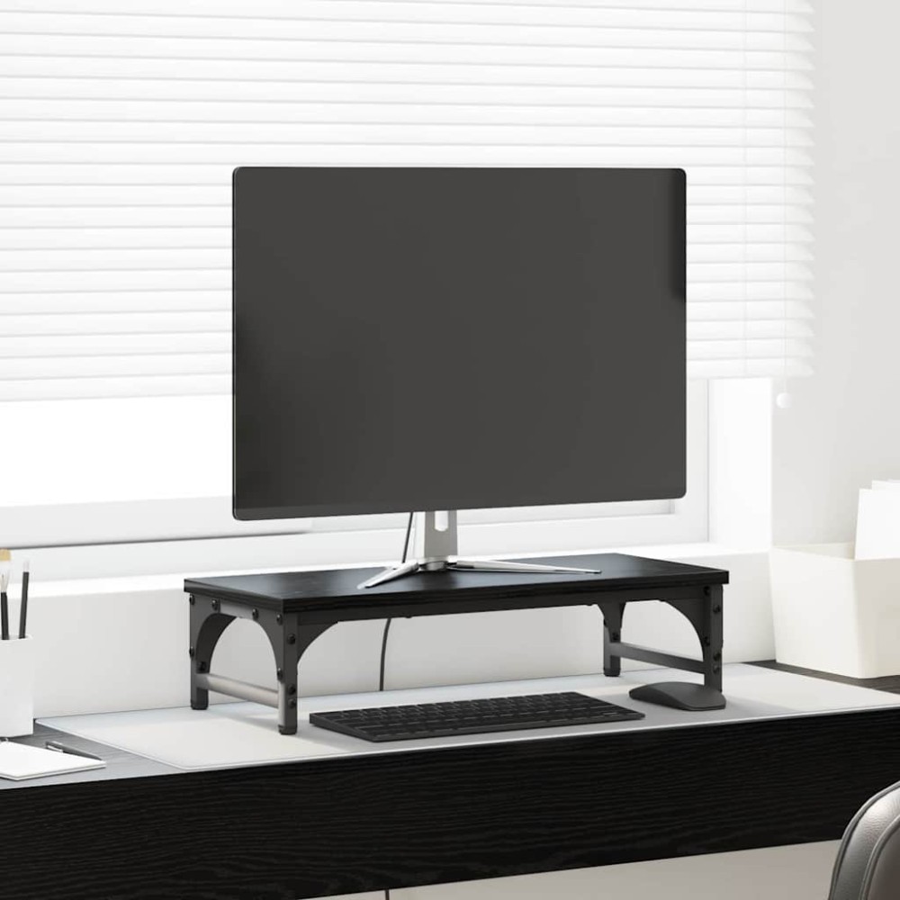 vidaXL Βάση Μόνιτορ Μαύρη Οξυά 55 x 23 x 14 cm Επεξεργασμένο ξύλο