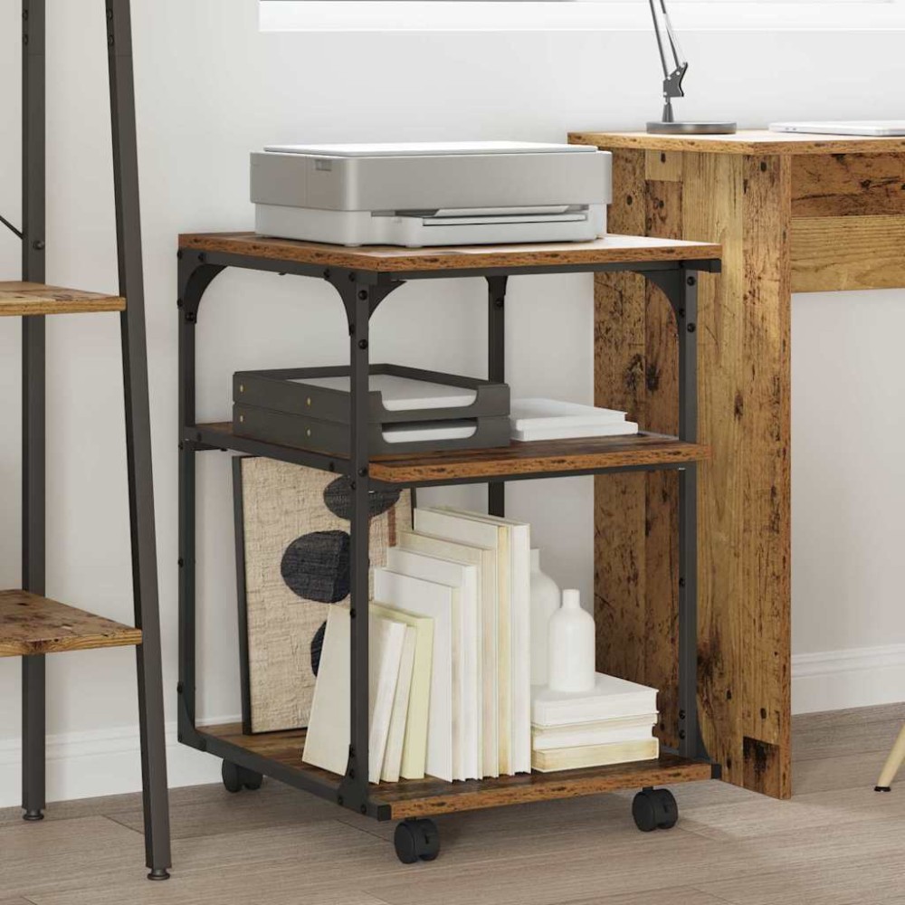 vidaXL Σταντ Εκτυπωτή Παλιό Ξύλο 43 x 48 x 64 εκ Επεξεργασμένο ξύλο