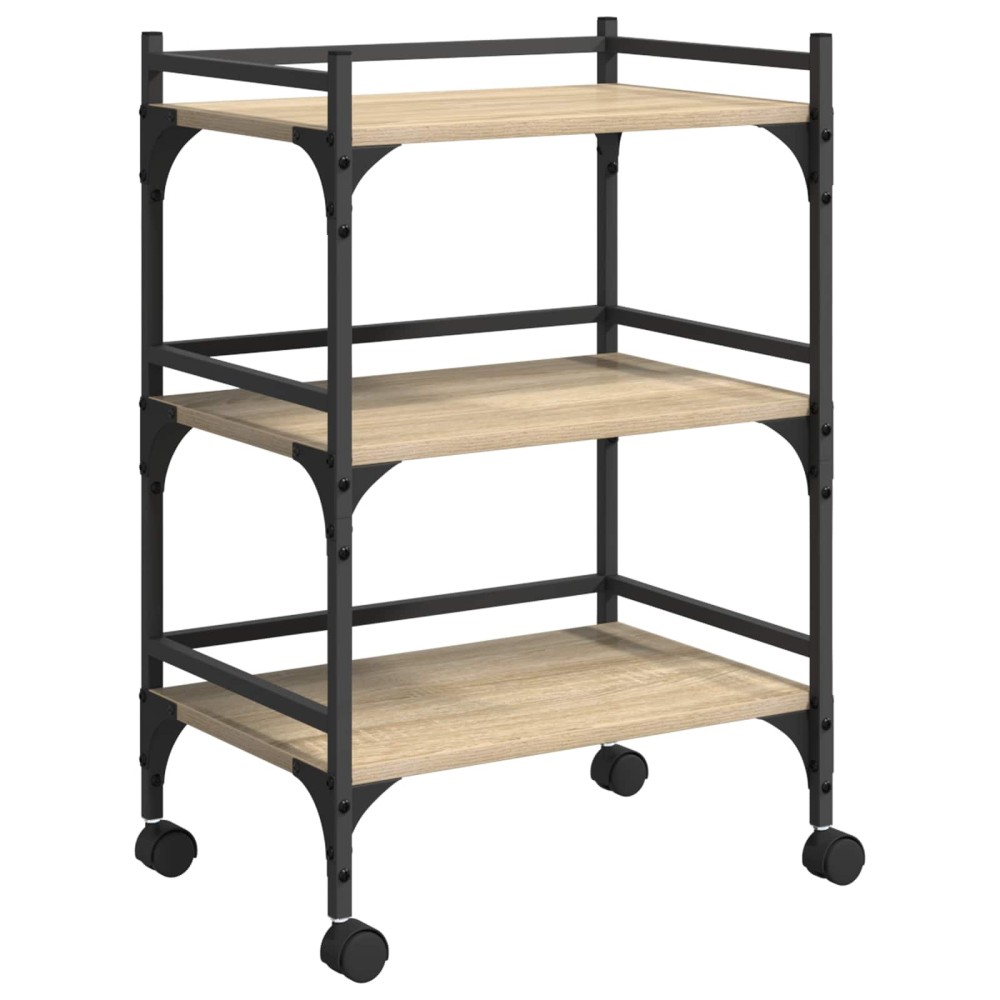 vidaXL Καρότσι Κουζίνας Δρύς Sonoma 50 x 35 x 75,5 εκ