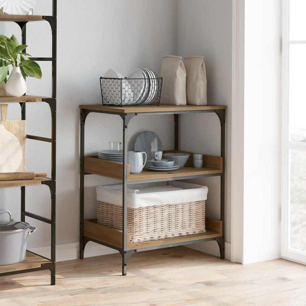 vidaXL Καρότσι Κουζίνας Artisan Oak 60 x 41 x 80.5 εκ.