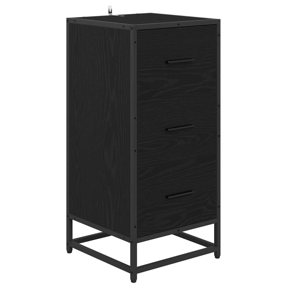 vidaXL Πλαϊνό γραφείο Μαύρη δρυς 35.5 x 35 x 76 εκ Επεξεργασμένο ξύλο