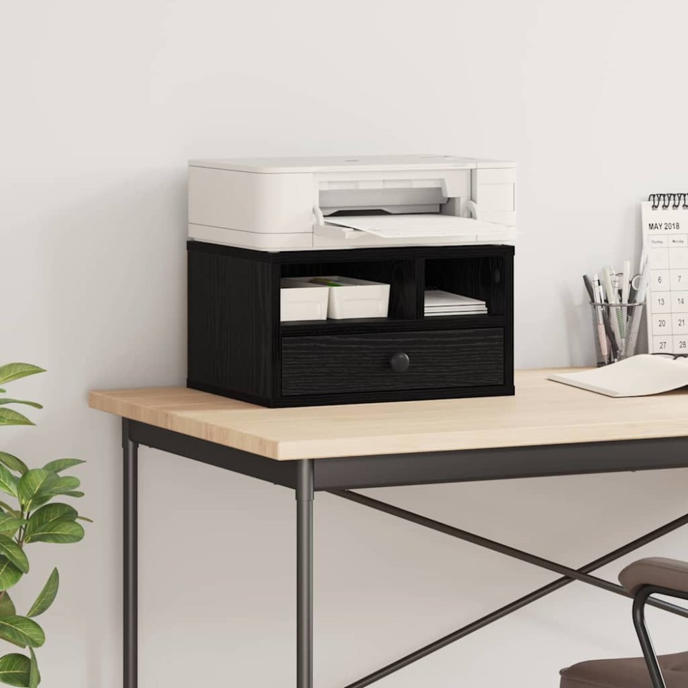 vidaXL Σταντ Εκτυπωτή Μαύρη Οξυά 40 x 32 x 24 εκ Επεξεργασμένο ξύλο