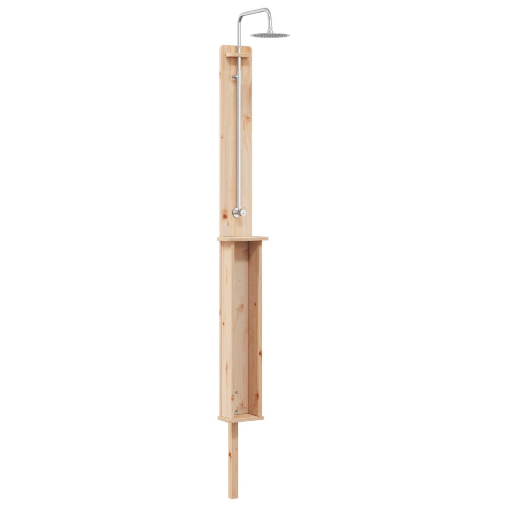 vidaXL Εξωτερικό ντους Φυσικό 24 x 19 x 246 εκ. Μασίφ Ξύλο Πεύκου
