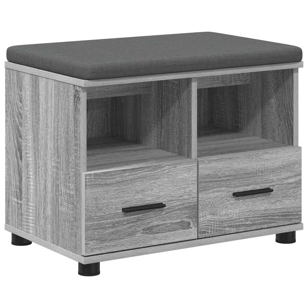 vidaXL Παγκάκι Χαλωρίου με μαξιλάρι Γκρι Σονομά 60 x 38 x 46 εκ