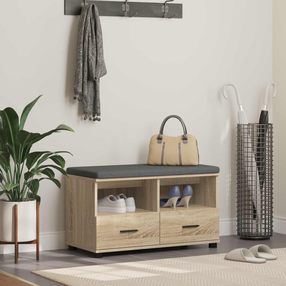 vidaXL Παγκάκι Χαλωρίου με μαξιλάρι Δρύς Sonoma 80 x 38 x 46 εκ