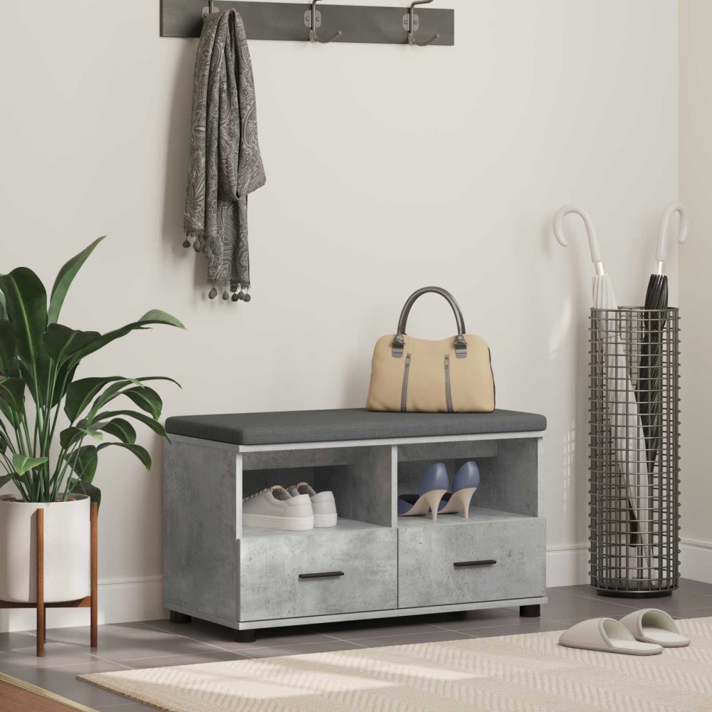 vidaXL Παγκάκι Χαλωρίου με μαξιλάρι Σκυρόχρωμο Γκρι 80 x 38 x 46 εκ