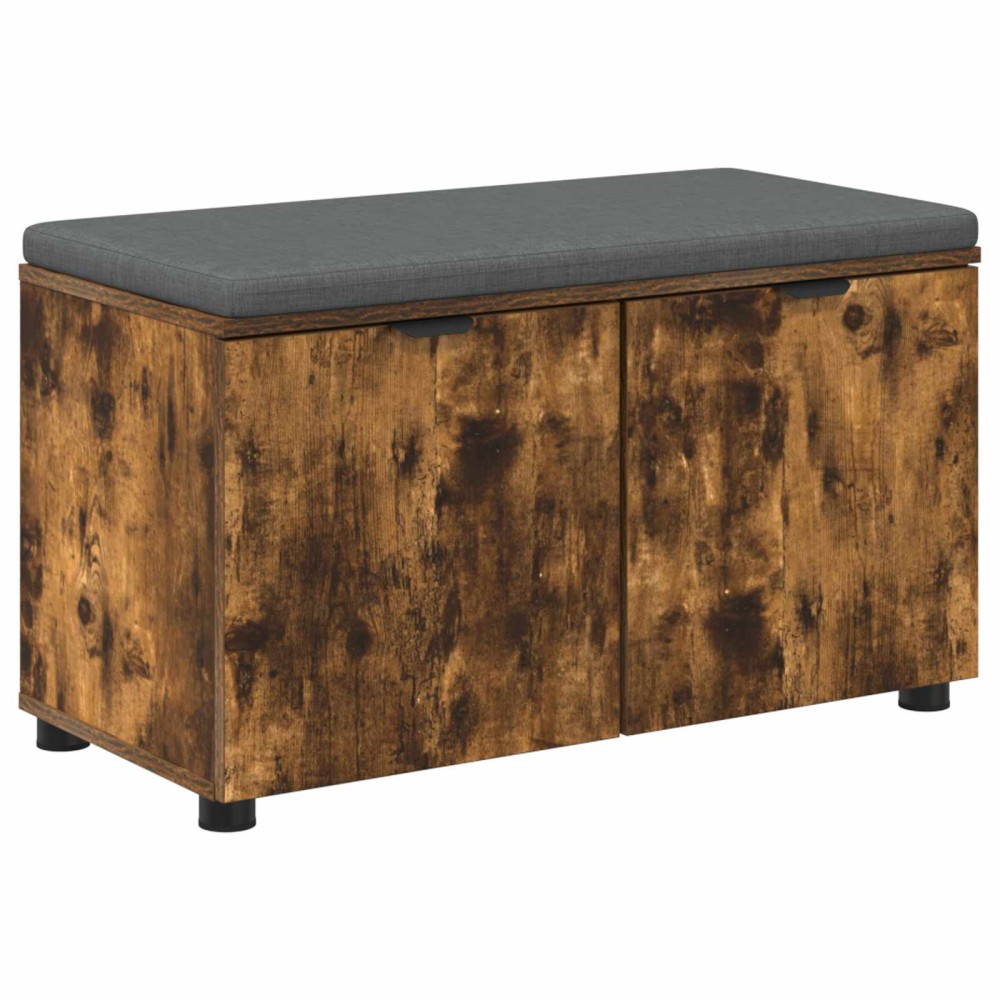 vidaXL Παγκάκι Χαλωρίου με μαξιλάρι Καπνιστή Δρυς 80 x 38 x 46 εκ