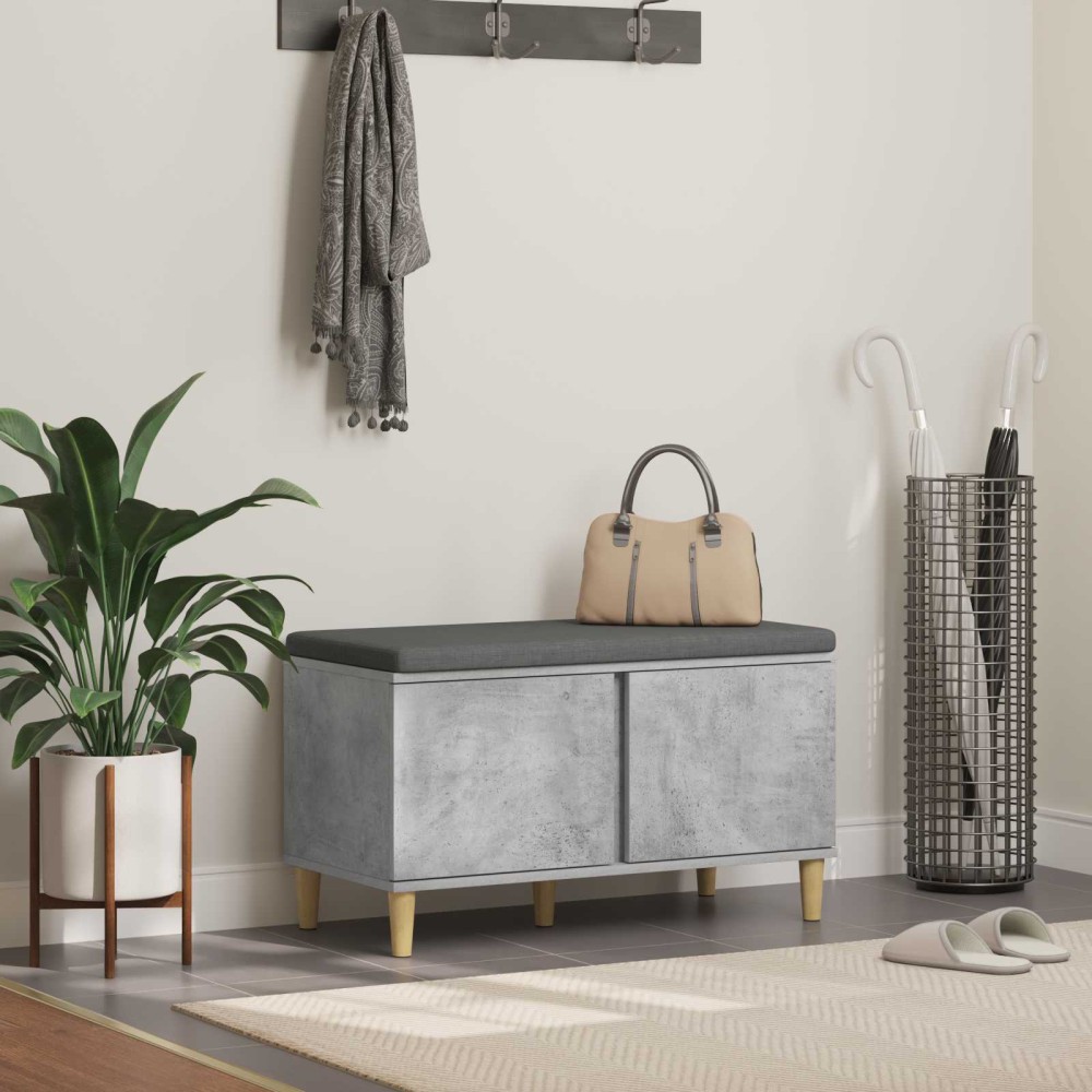 vidaXL Παγκάκι Χαλωρίου με μαξιλάρι Σκυρόχρωμο Γκρι 80 x 38 x 46 εκ