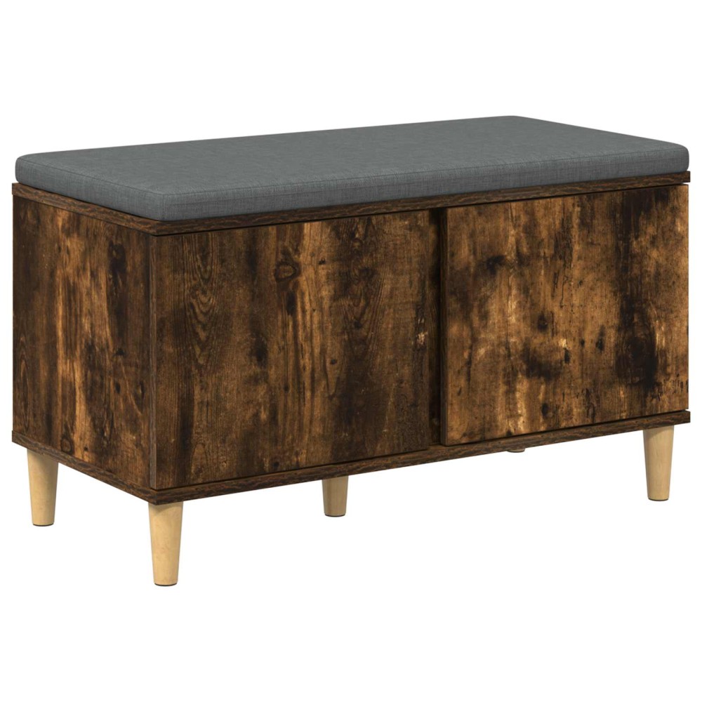 vidaXL Παγκάκι Χαλωρίου με μαξιλάρι Καπνιστή Δρυς 80 x 38 x 46 εκ