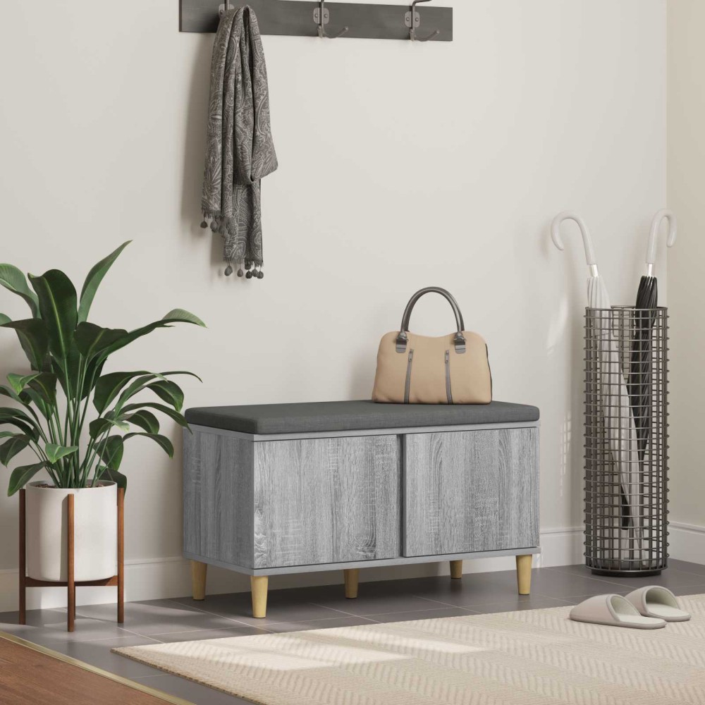 vidaXL Παγκάκι Χαλωρίου με μαξιλάρι Γκρι Σονομά 80 x 38 x 46 εκ