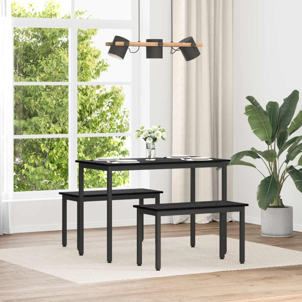 vidaXL παγκάκι Μαύρη Οξυά 80 x 35 x 45 cm Επεξεργασμένο ξύλο