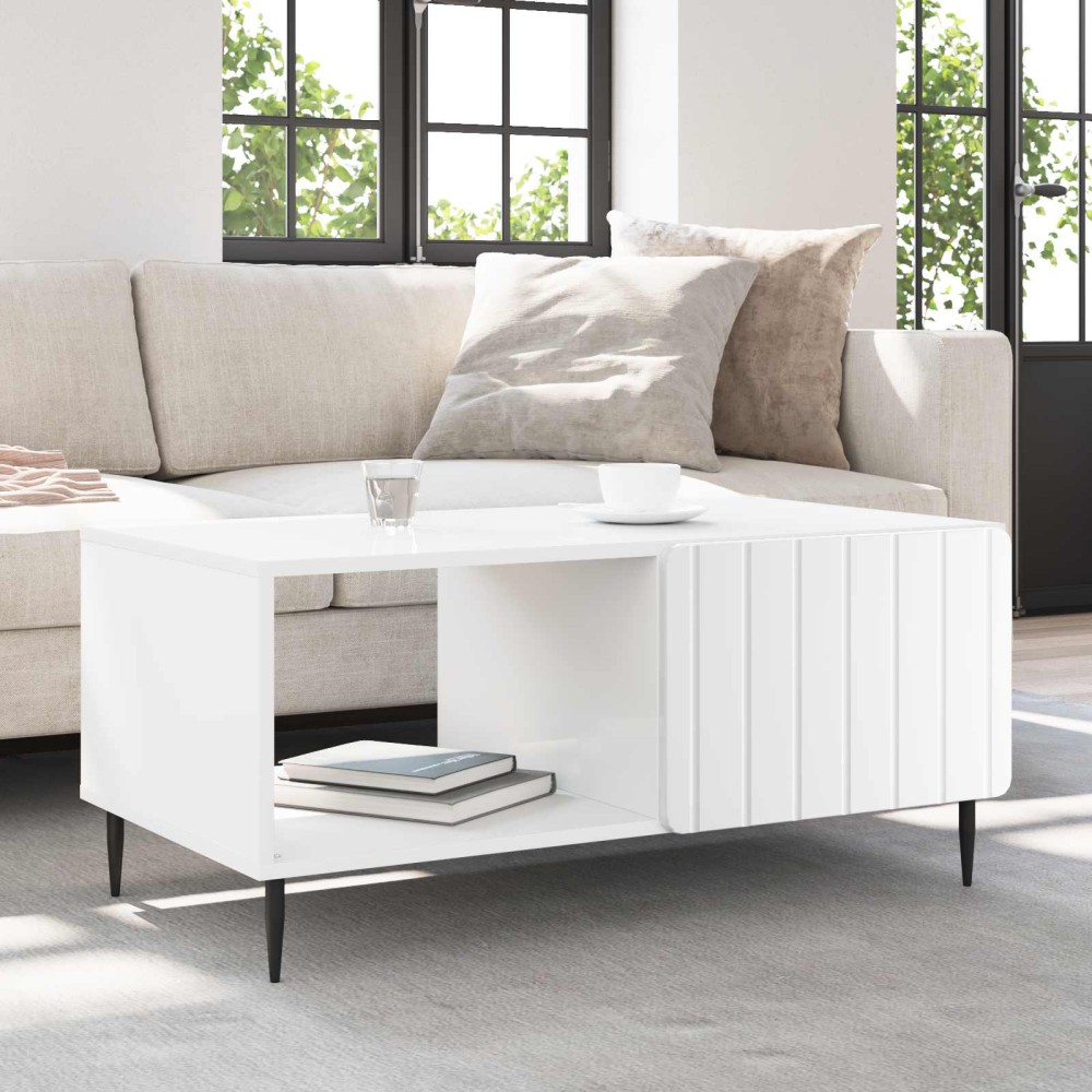 vidaXL Τραπεζάκι σαλονιού Λευκό 90 x 50 x 40 cm Επεξεργασμένο Ξύλο