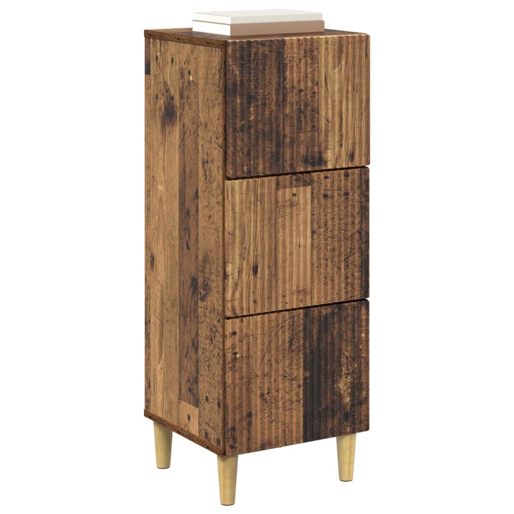 vidaXL Ντουλάπι με Συρτάρια Παλαιωμένο ξύλο 33 x 34,5 x 90 εκ