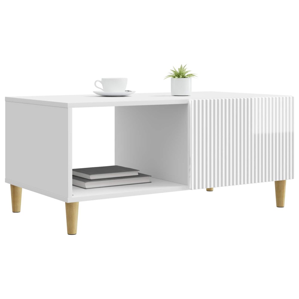 vidaXL Τραπεζάκι σαλονιού Γυαλιστερό Λευκό 90 x 50 x 40 cm