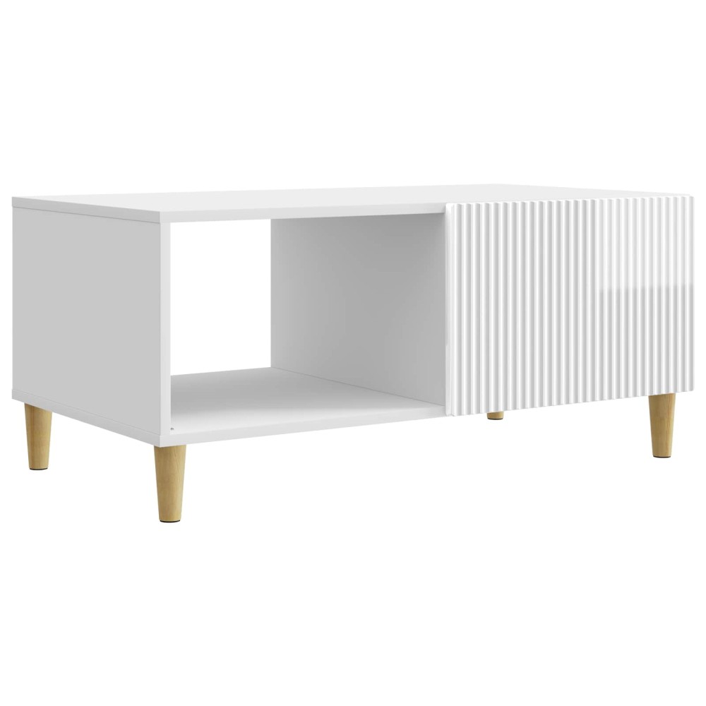 vidaXL Τραπεζάκι σαλονιού Γυαλιστερό Λευκό 90 x 50 x 40 cm