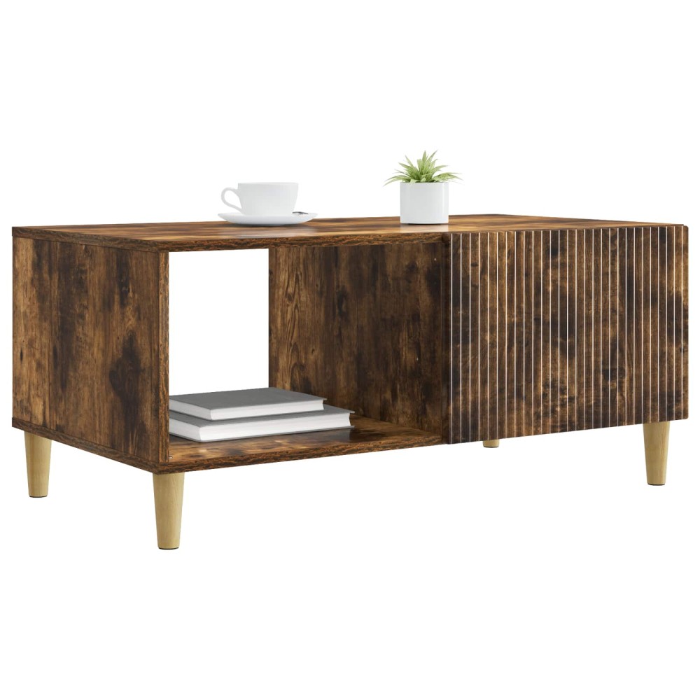 vidaXL Τραπεζάκι σαλονιού Καπνισμένο Ξύλο Δρυός 90 x 50 x 40 cm