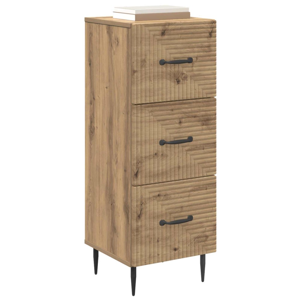 vidaXL Ντουλάπι με Συρτάρια Artisan Δρυς 33 x 34,5 x 89,5 εκ