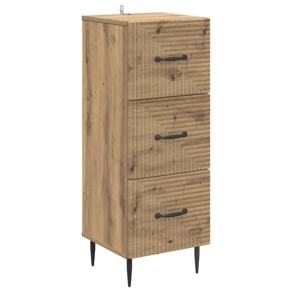 vidaXL Ντουλάπι με Συρτάρια Artisan Δρυς 33 x 34,5 x 89,5 εκ