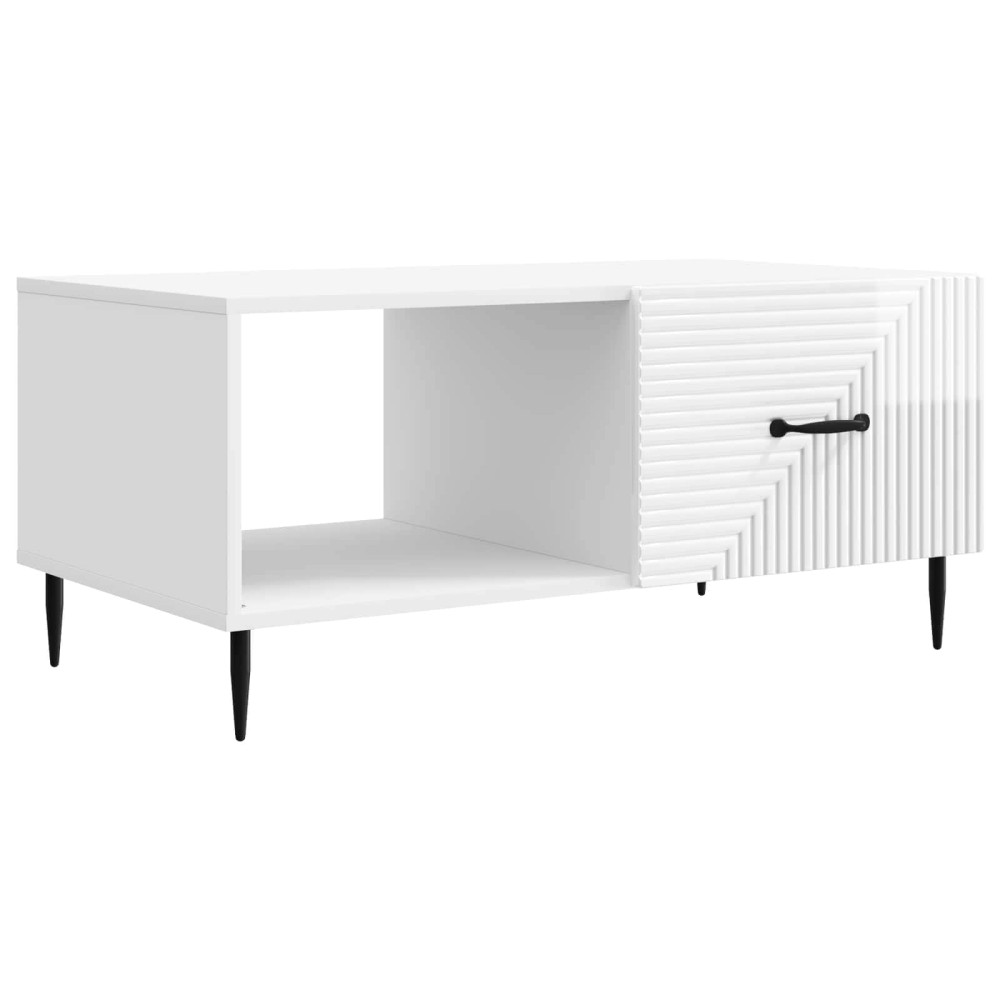 vidaXL Τραπεζάκι σαλονιού Γυαλιστερό Λευκό 90 x 50 x 40 cm