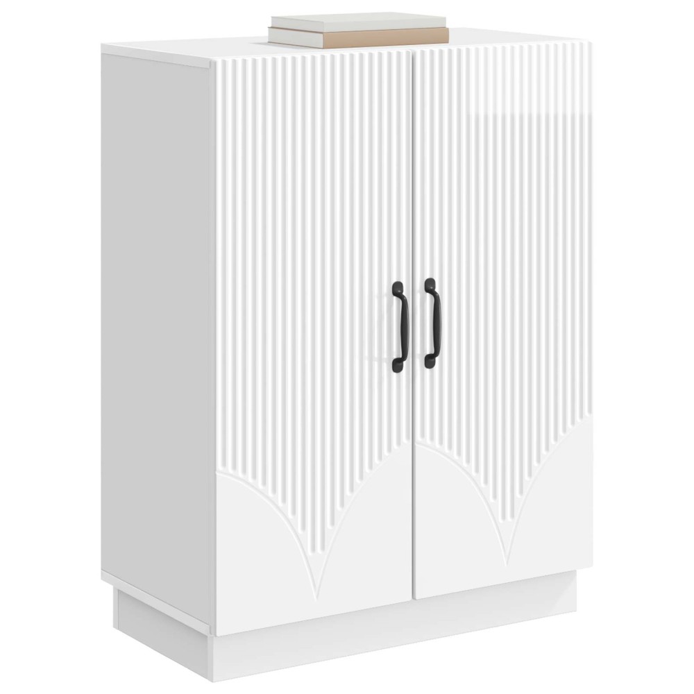 vidaXL Πλαϊνό γραφείο Γυαλιστερό Λευκό 66 x 34,5 x 87 εκ.