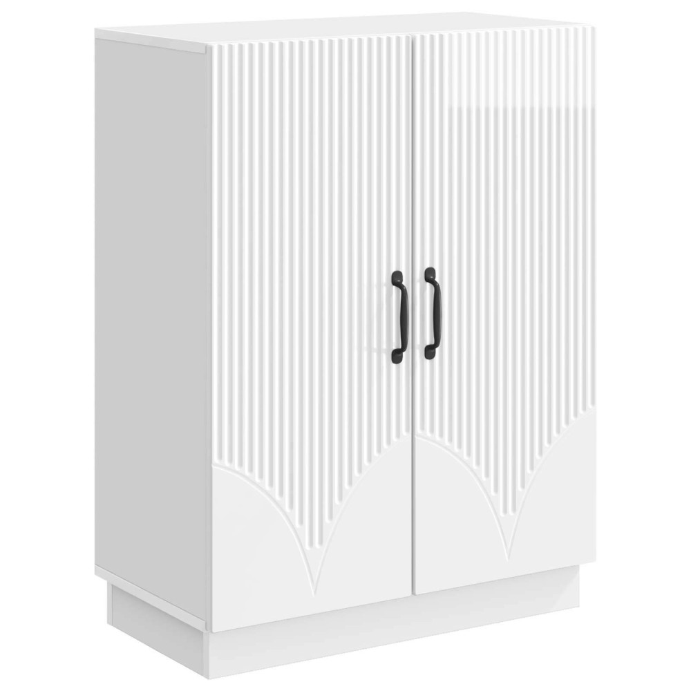 vidaXL Πλαϊνό γραφείο Γυαλιστερό Λευκό 66 x 34,5 x 87 εκ.