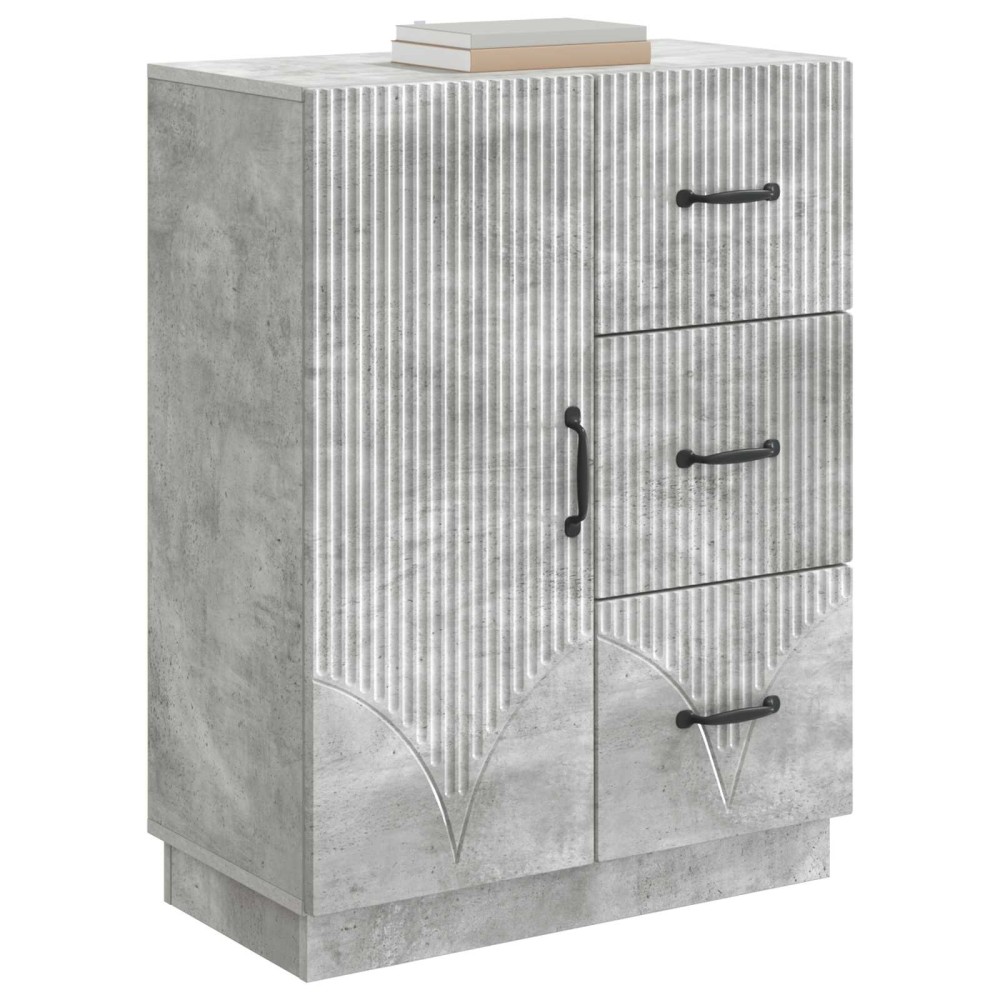 vidaXL Πλαϊνό γραφείο με συρτάρι Γκρι Σκυροδέματος 66 x 34,5 x 87 εκ.