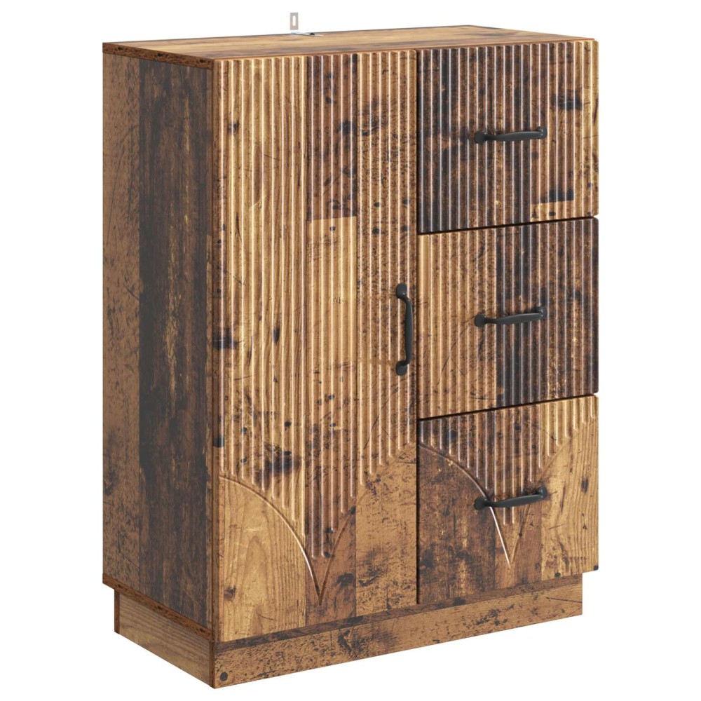 vidaXL Πλαϊνό γραφείο με συρτάρι Παλαιωμένο ξύλο 66 x 34,5 x 87 εκ.