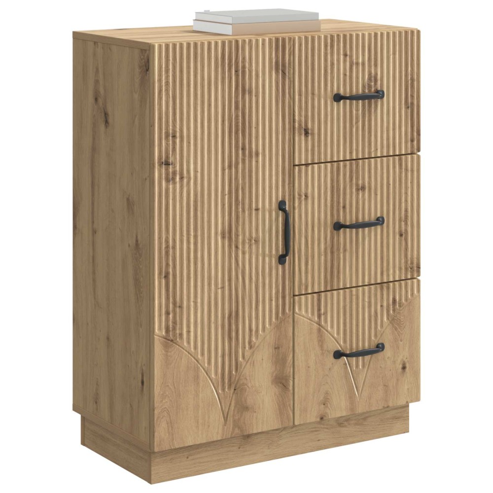 vidaXL Πλαϊνό γραφείο με συρτάρι Artisan Δρυς 66 x 34,5 x 87 εκ.