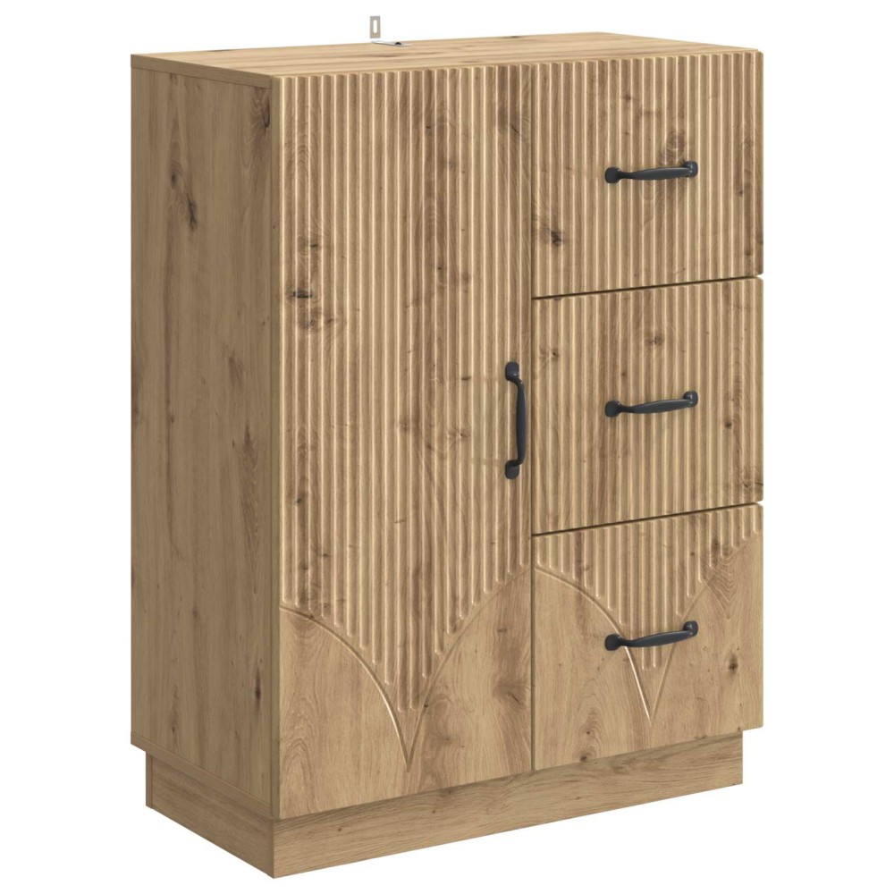 vidaXL Πλαϊνό γραφείο με συρτάρι Artisan Δρυς 66 x 34,5 x 87 εκ.