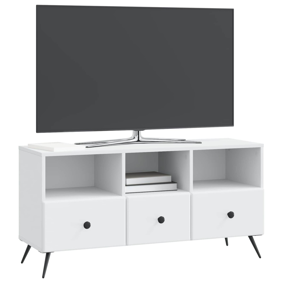 vidaXL Ντουλάπι TV Λευκό 102 x 34,5 x 50 εκ. Επεξεργασμένο Ξύλο