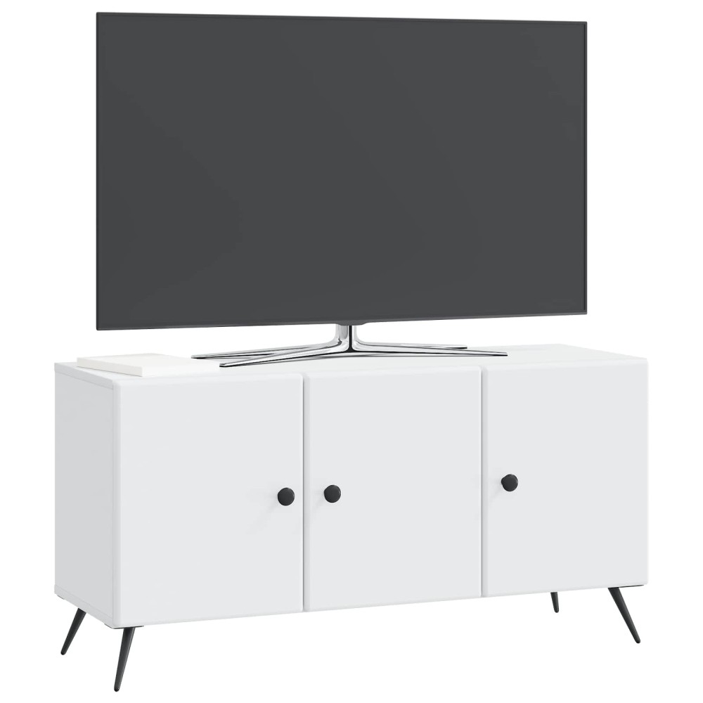 vidaXL Ντουλάπι TV Λευκό 99 x 34,5 x 50 εκ. Επεξεργασμένο Ξύλο