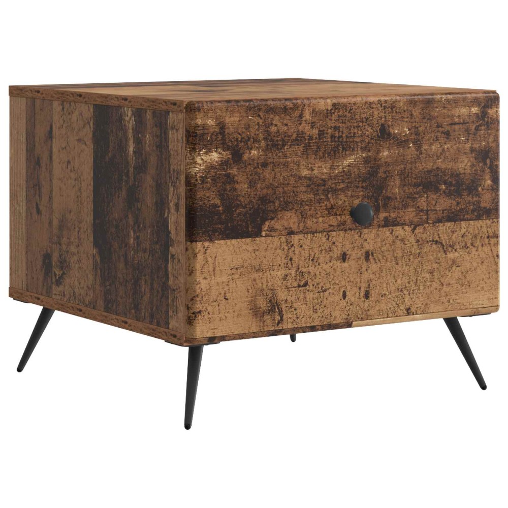 vidaXL Τραπεζάκι σαλονιού με συρτάρι Παλαιωμένο ξύλο 49 x 50 x 40 εκ