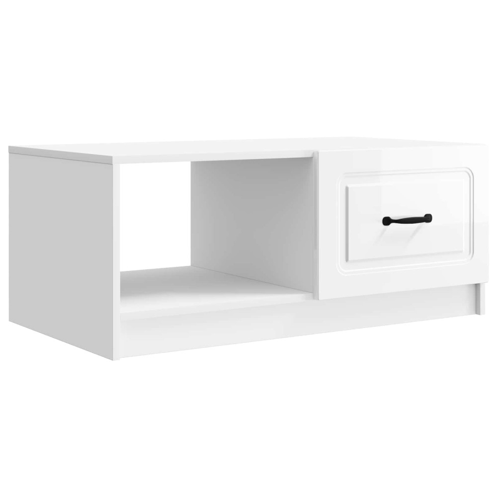 vidaXL Τραπεζάκι σαλονιού Γυαλιστερό Λευκό 90 x 50 x 37 εκ