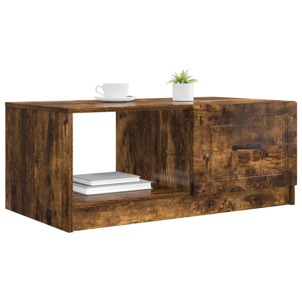 vidaXL Τραπεζάκι σαλονιού Καπνισμένο Ξύλο Δρυός 90 x 50 x 37 εκ