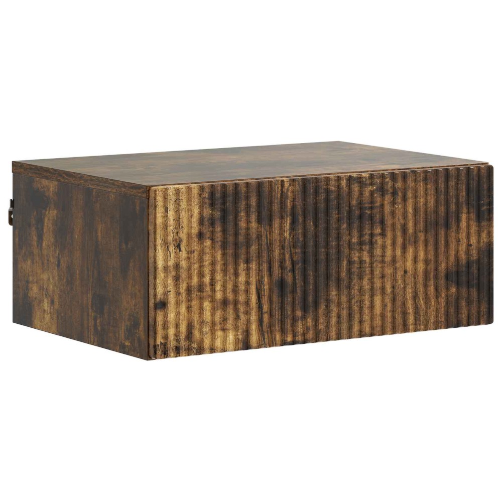 vidaXL Τοίχου Κρεμαστό Κομοδίνο με συρτάρι Καπνισμένο Ξύλο Δρυός