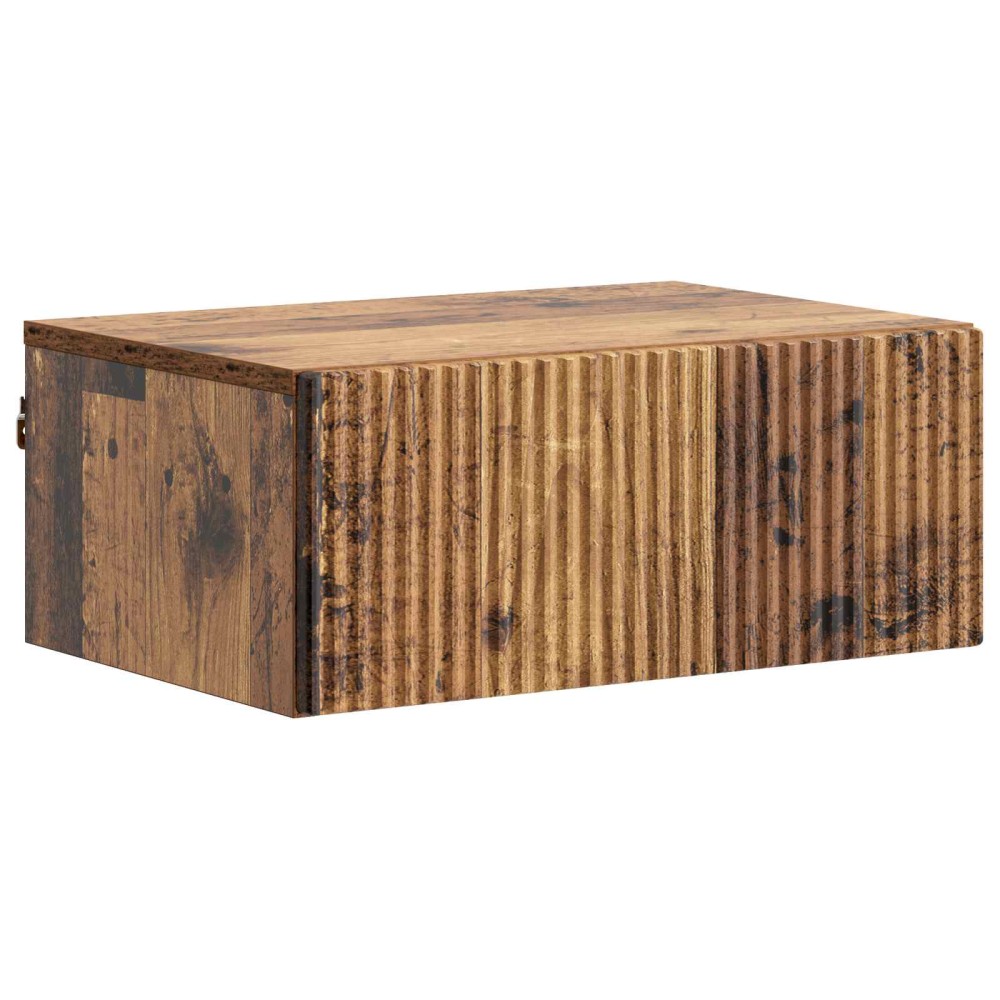 vidaXL Τοίχου Κρεμαστό Κομοδίνο Παλαιωμένο ξύλο 49 x 34,5 x 20 εκ.