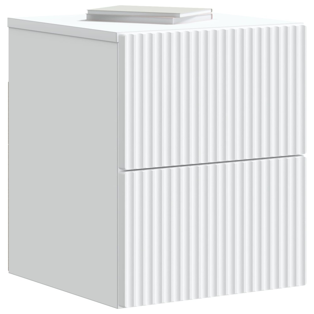 vidaXL Τοίχου Κρεμαστό Κομοδίνο 2 pcs Λευκό 33 x 34,5 x 40 εκ