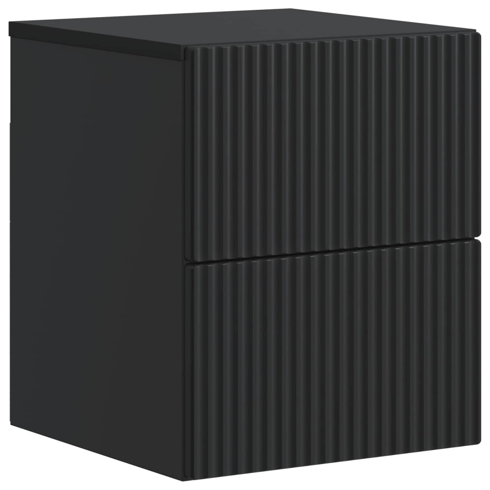 vidaXL Τοίχου Κρεμαστό Κομοδίνο με συρτάρι Μαύρο 33 x 34,5 x 40 εκ